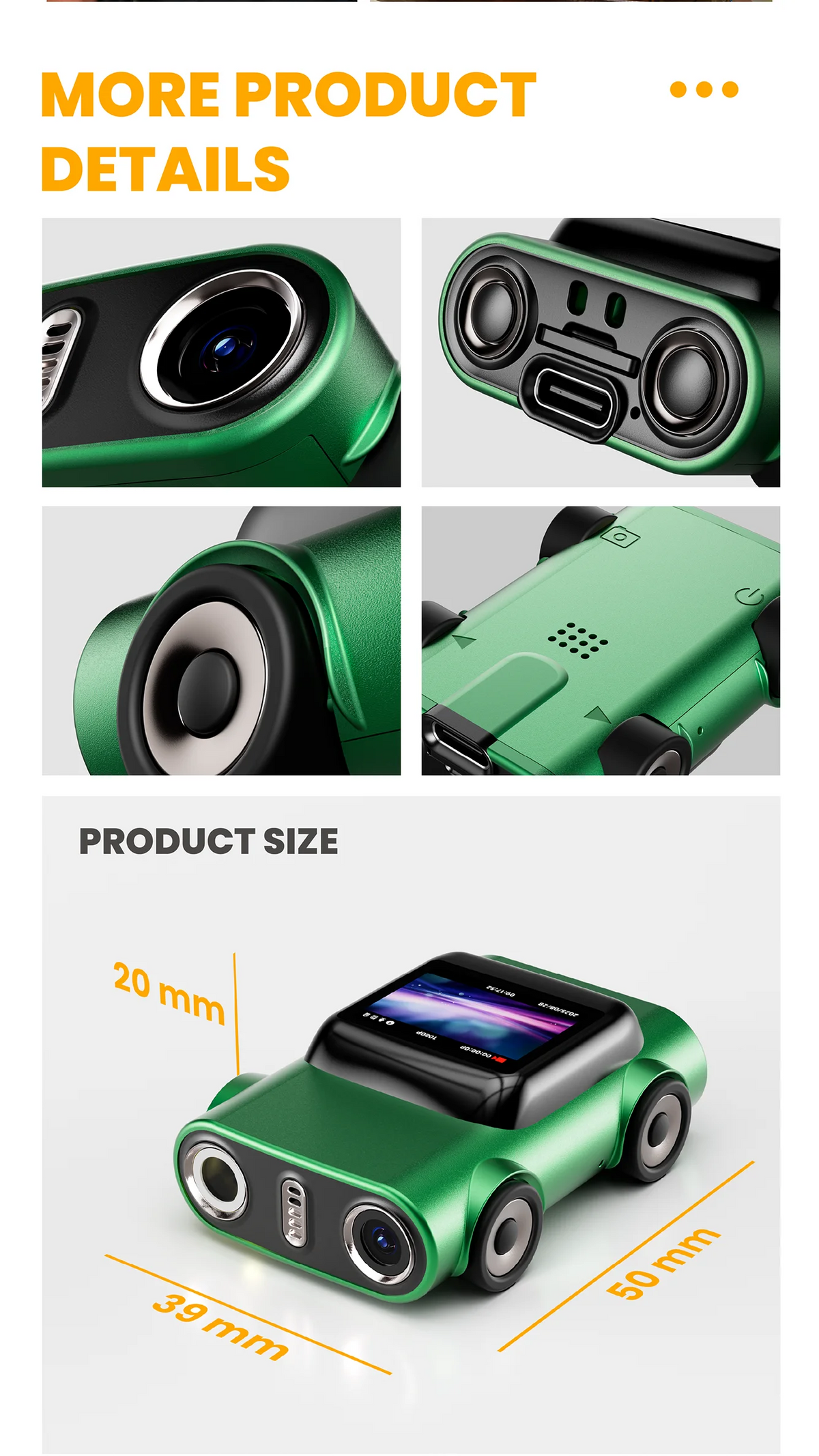 Caméra mini clé USB 2K HD avec écran LCD