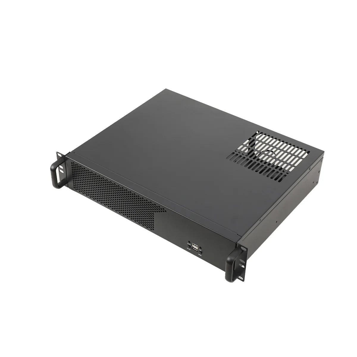 2U chassis aluminium panel ultra kort industrielt kontrolserver chassis datalagring bundkort serverkasse