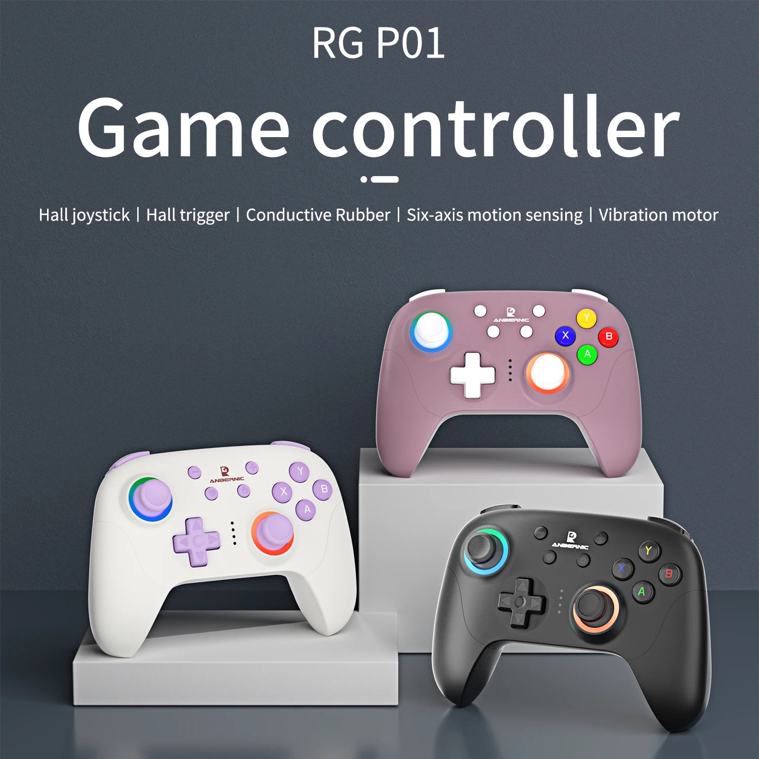 Wireless Gaming Controller with Hall Effect Triggers and Joysticks