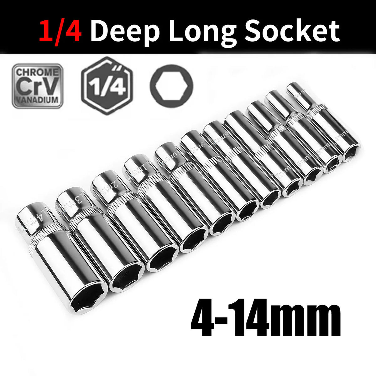 Eleven-Piece Quarter-Inch Deep Socket Set