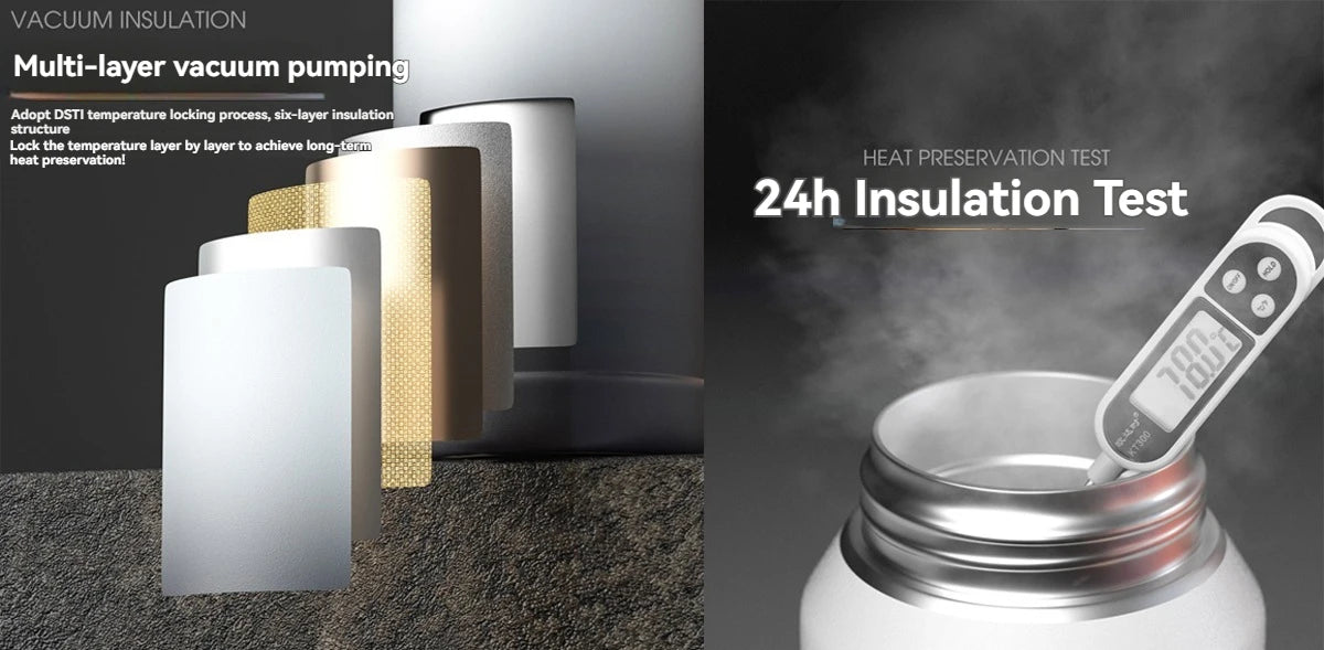 Stainless Steel Insulated Water Bottle with Straw and Handle