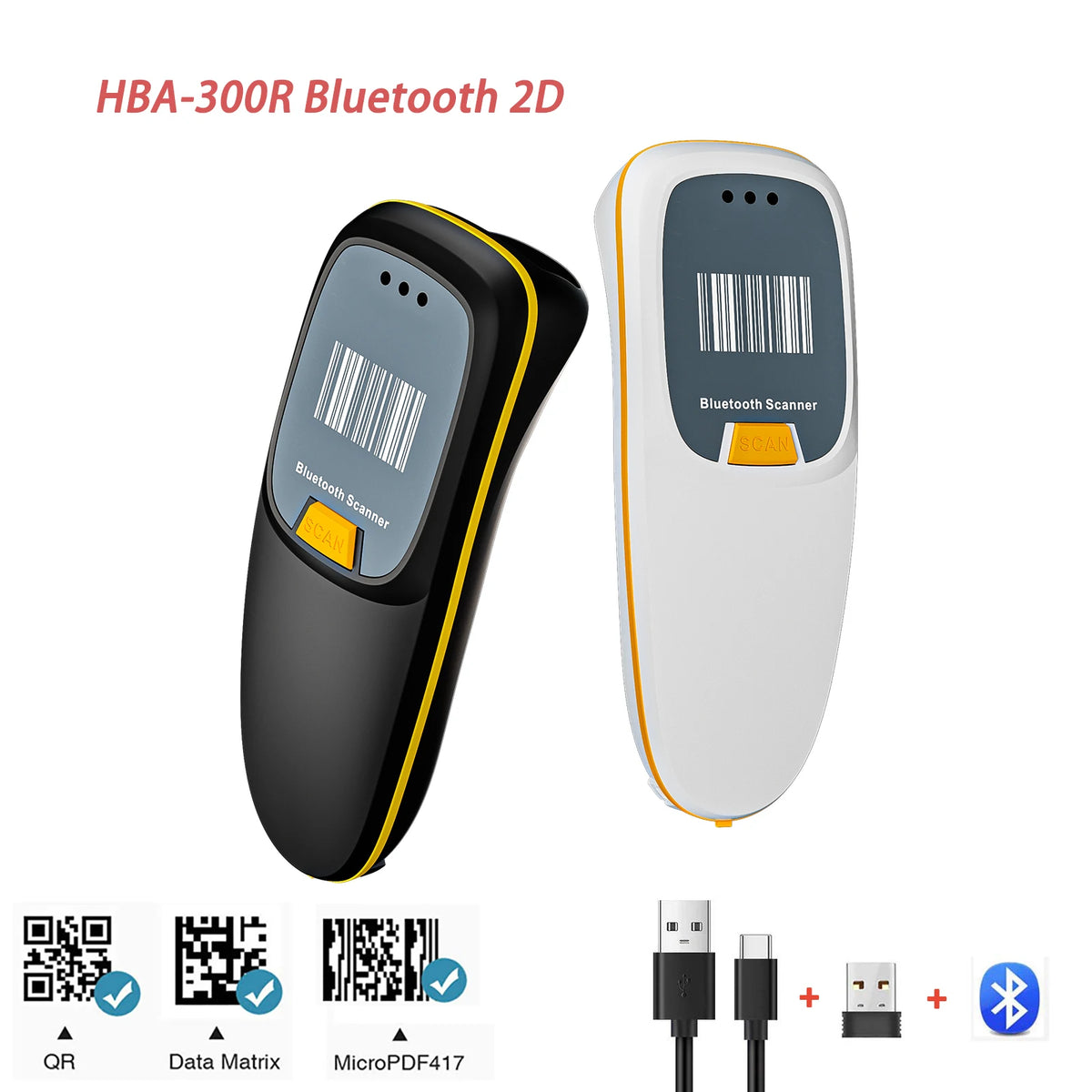 Scanner de codes-barres 2D Bluetooth de poche
