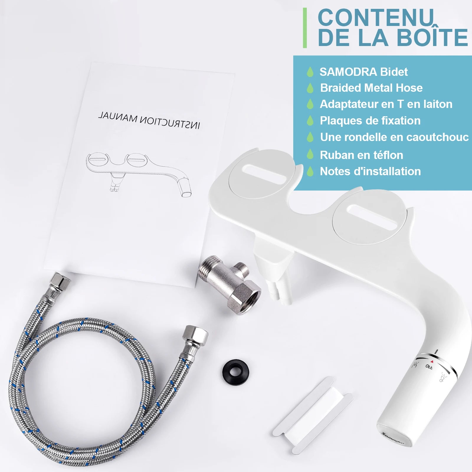 Right/Left Hand Bidet Sprayer with Dual Nozzle by Samodra