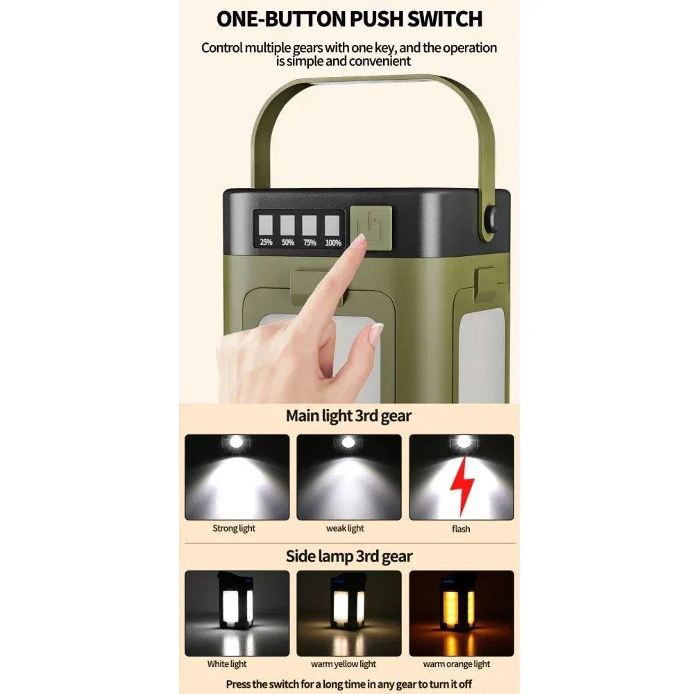 Solar and USB Rechargeable Folding Camping Light