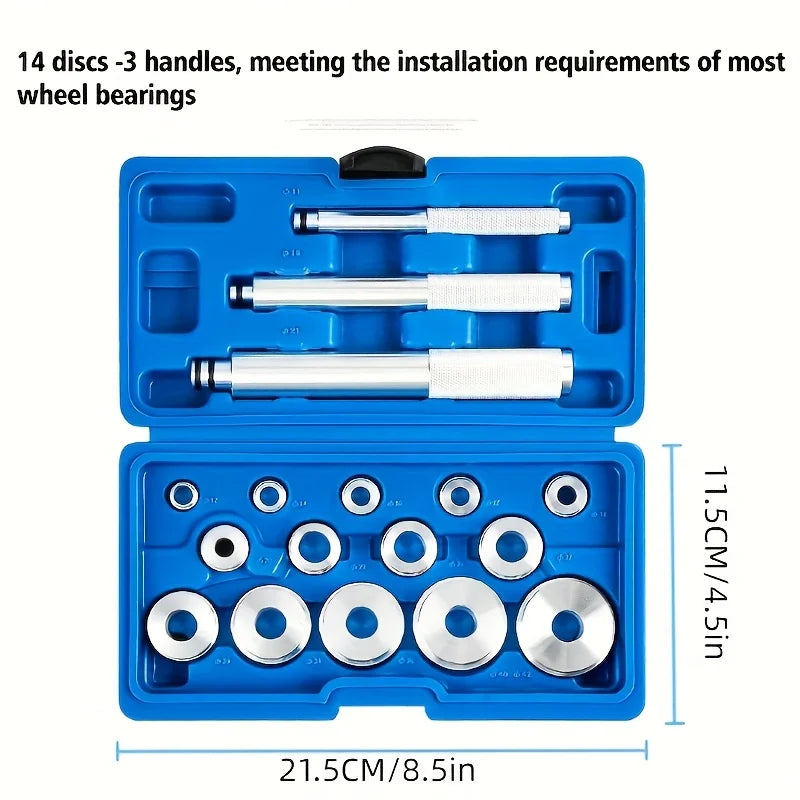 17Pcs/Set Seal Driver Installer Remover Automotive Tools Aluminum Wheel Bearing Kit Bearing Disassembly Tool Repair Kit