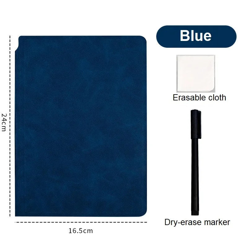 Reusable A5 Whiteboard Notebook Set with Pen and Wipe Cloth