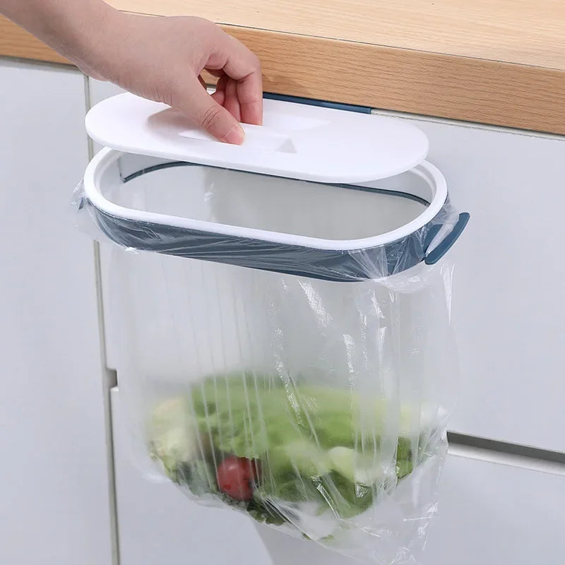Over-Cupboard Rubbish Bag Holder with Lid