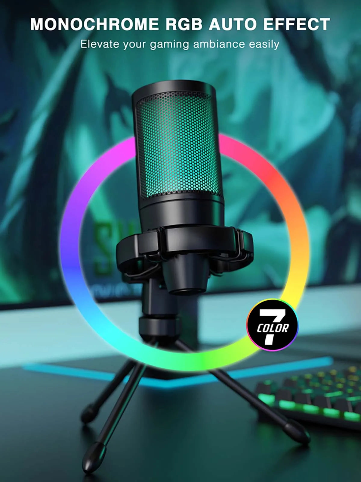 A2 RGB USB Condenser Microphone with Tripod