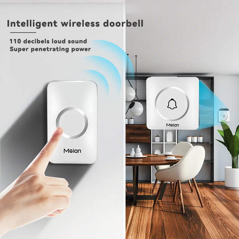 Wireless Doorbell with LED Flash and Adjustable Volume