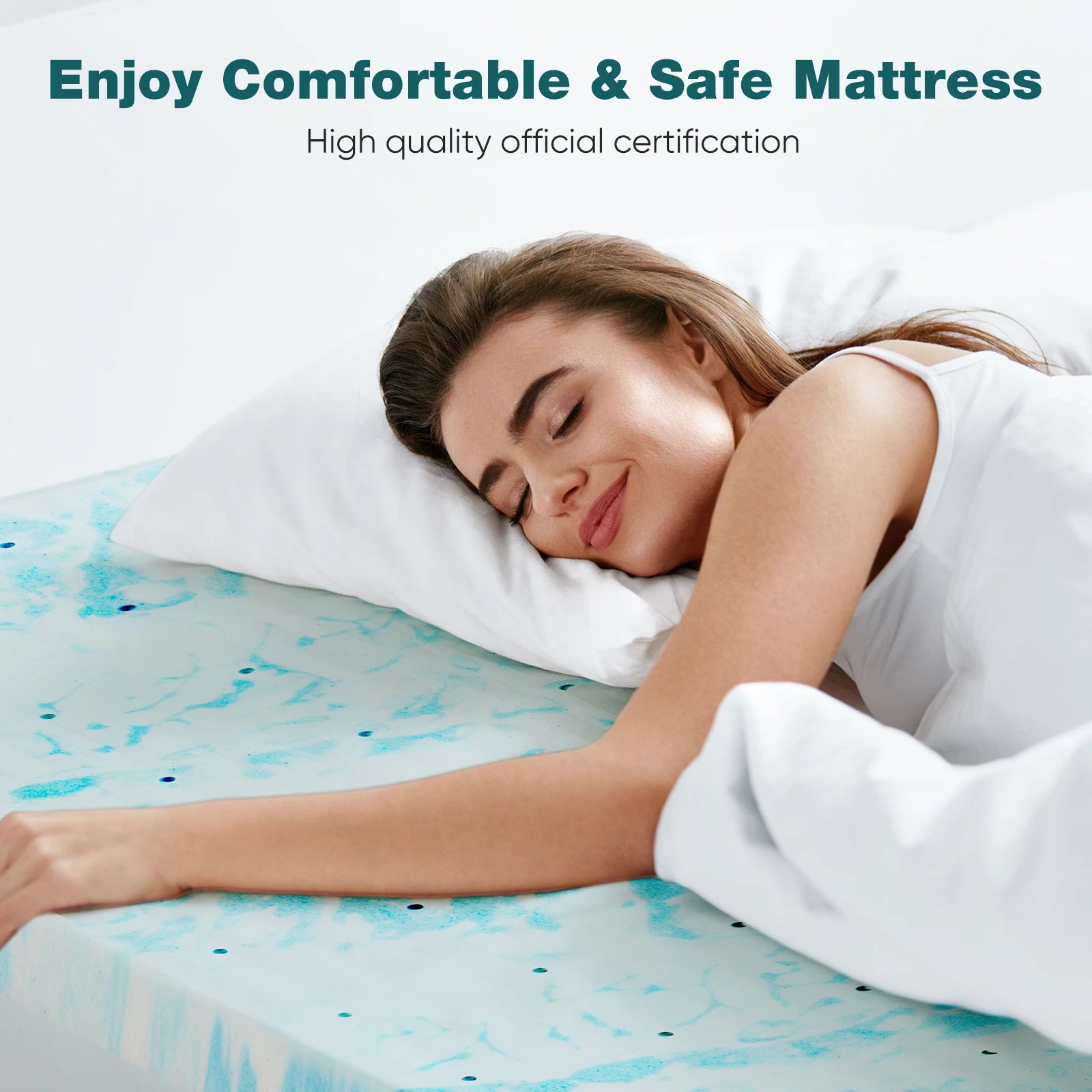 Colchón de espuma viscoelástica con gel para cama tamaño completo, 2–3 pulgadas, confort refrescante