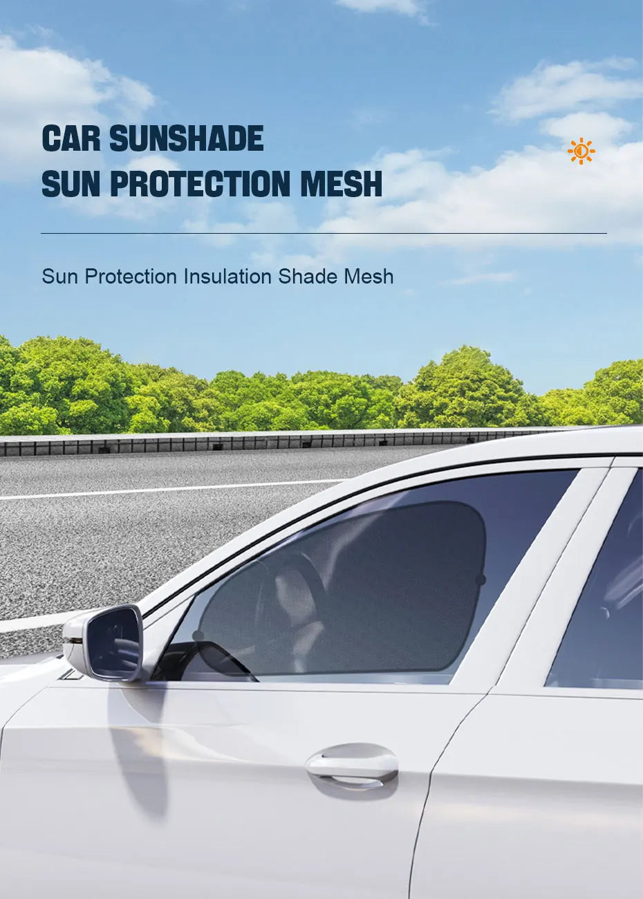SEAMETAL 2Pcs Side Window Sun Shade for Car Mesh Curtains Sunmmer Sun Protection Window Screen Sunshade UV Blocker Anti-Glare
