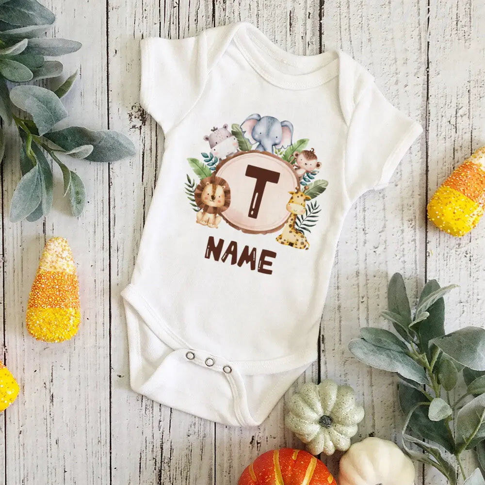 Gepersonaliseerd Leeuw Initiaal Baby Body