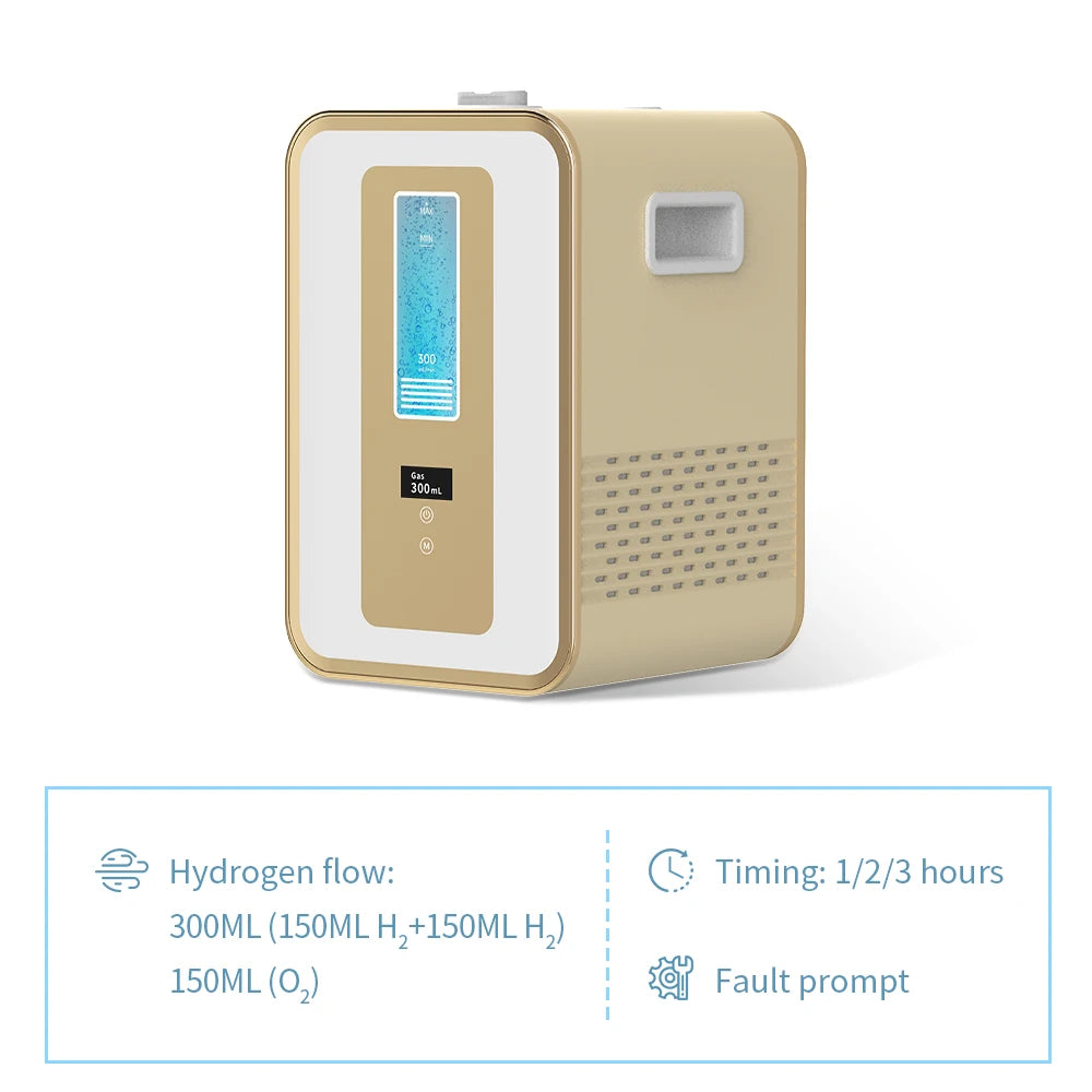 Machine d'inhalation d'hydrogène 300 ml avec double sortie et contrôle du minuteur