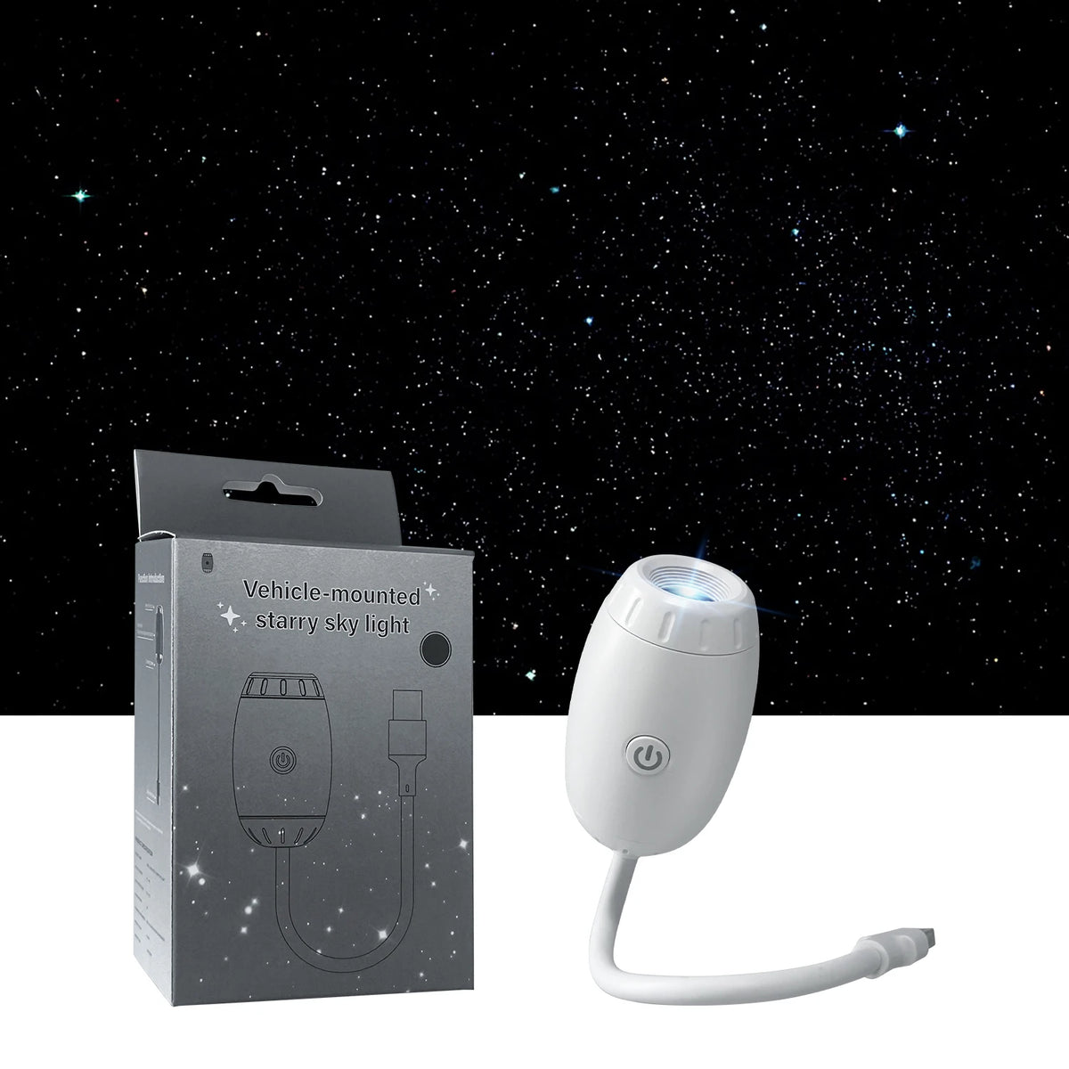 Mini projetor USB de galáxias e luz de presença