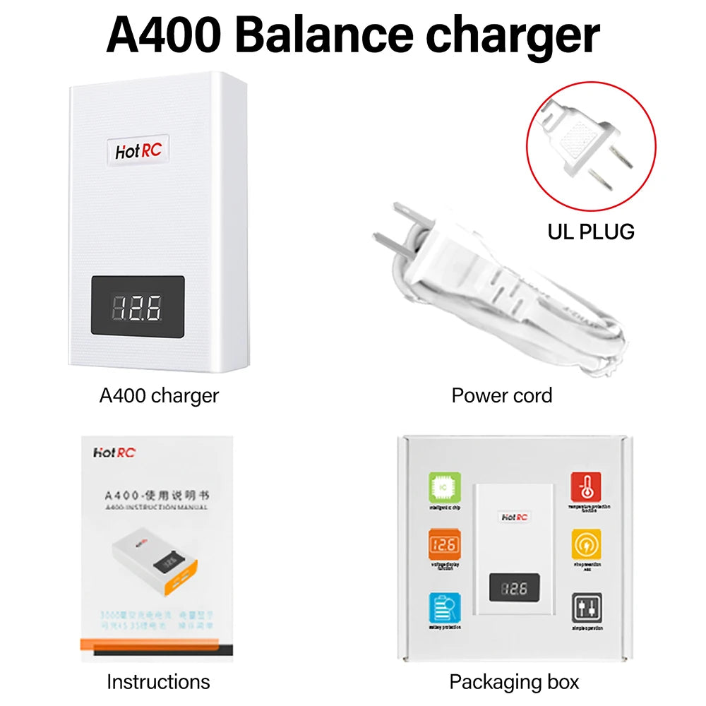 A400/B3 LiPo Balance Charger, Model and Plug Options