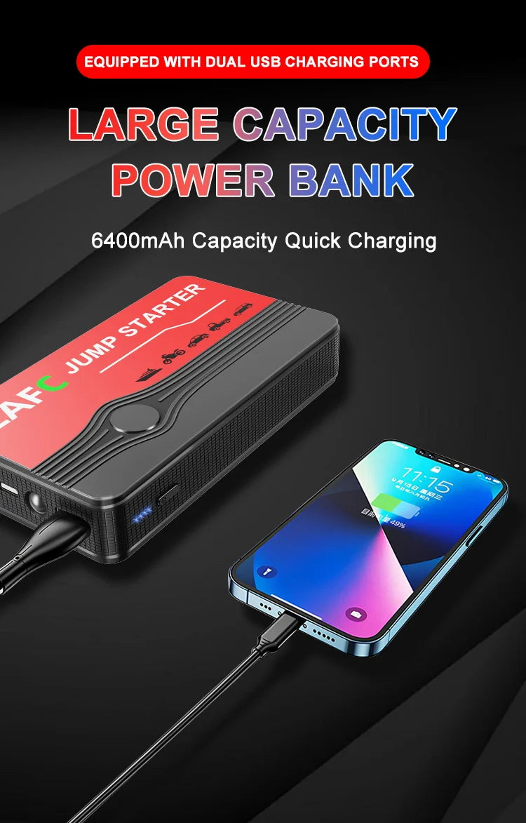 Avviatore di emergenza portatile per auto Power Bank 600A–2000A