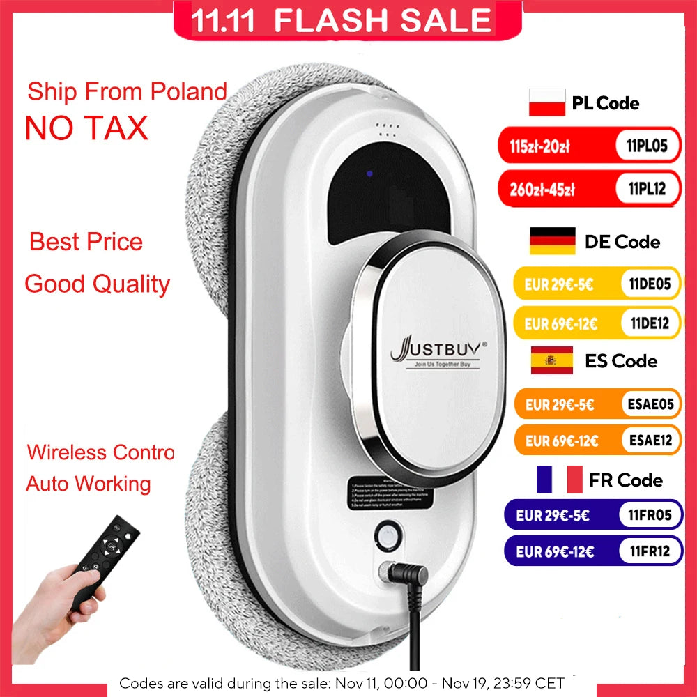 Robotický vysavač na okna pro bez námahy čištění skla