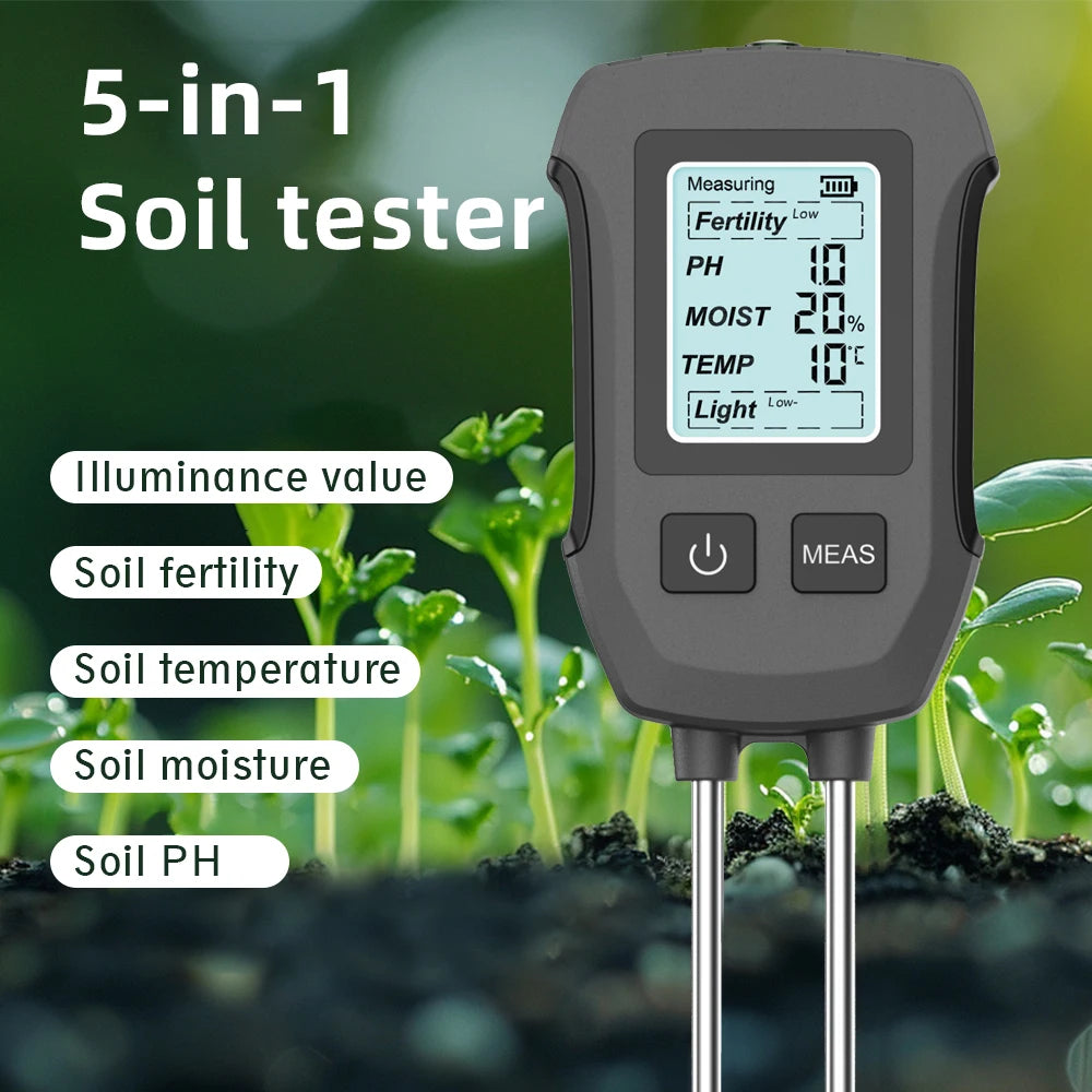 Digital Soil Tester - Three or Five Functions