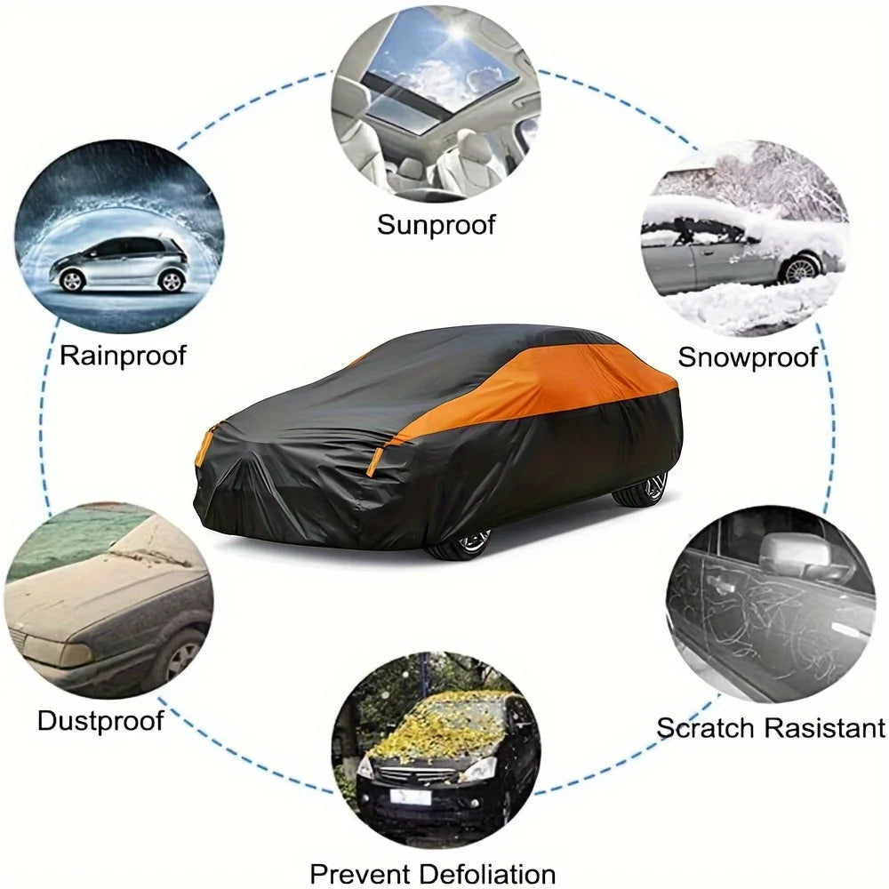 Car Covers Outdoor Waterproof Sun Rain Snow Protection UV Auto Cover Universal SUV/Sedan 190T Car Protective Full Covers 