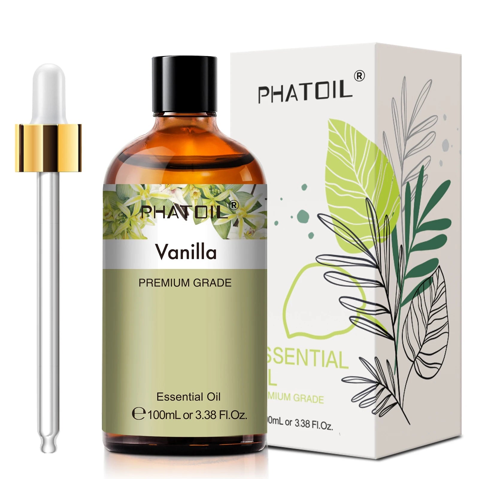 PHATOIL 100ml Eucalyptus Essential Oil For Skin Lavender Vanilla Jasmine Lemon Bergamot Aroma Oil for Aromatherapy Candle Making 