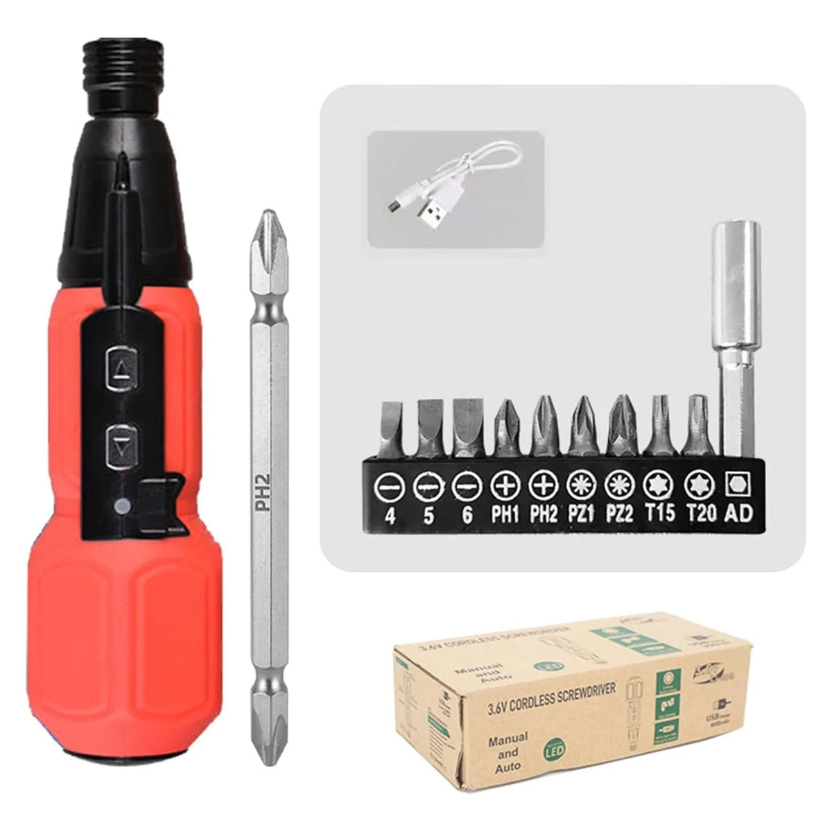 Rechargeable Cordless Screwdriver - Colour Options