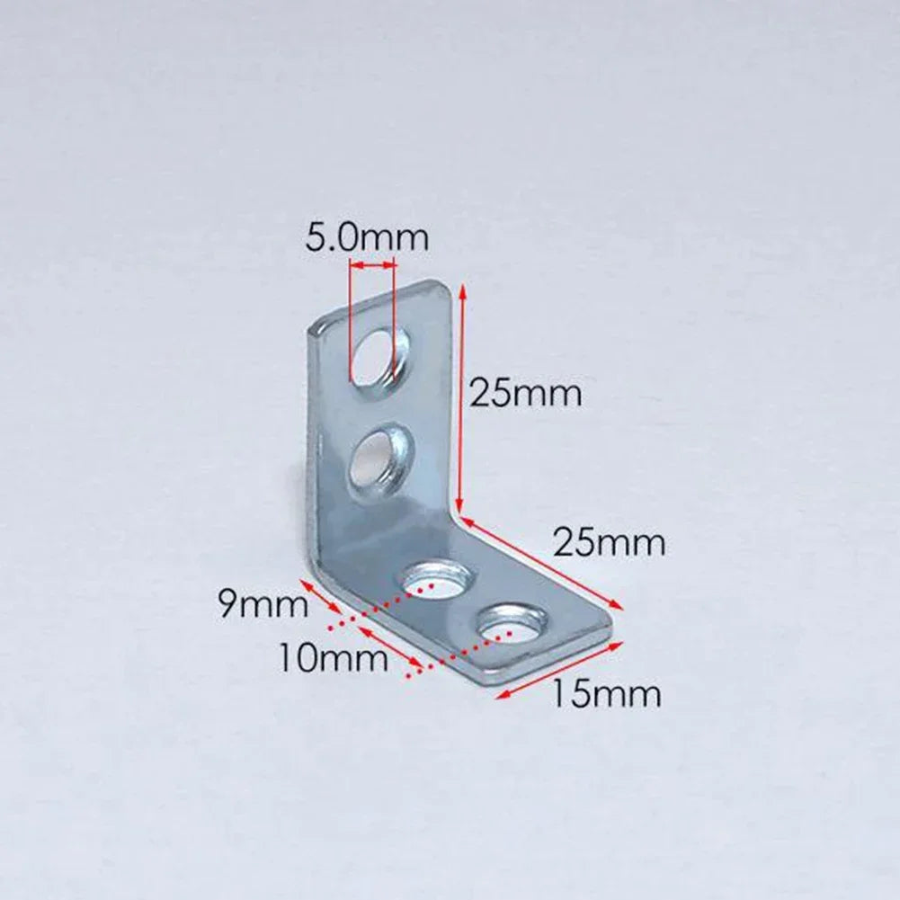 12-Piece L-Shaped Corner Brackets, 15 x 25 x 25 mm
