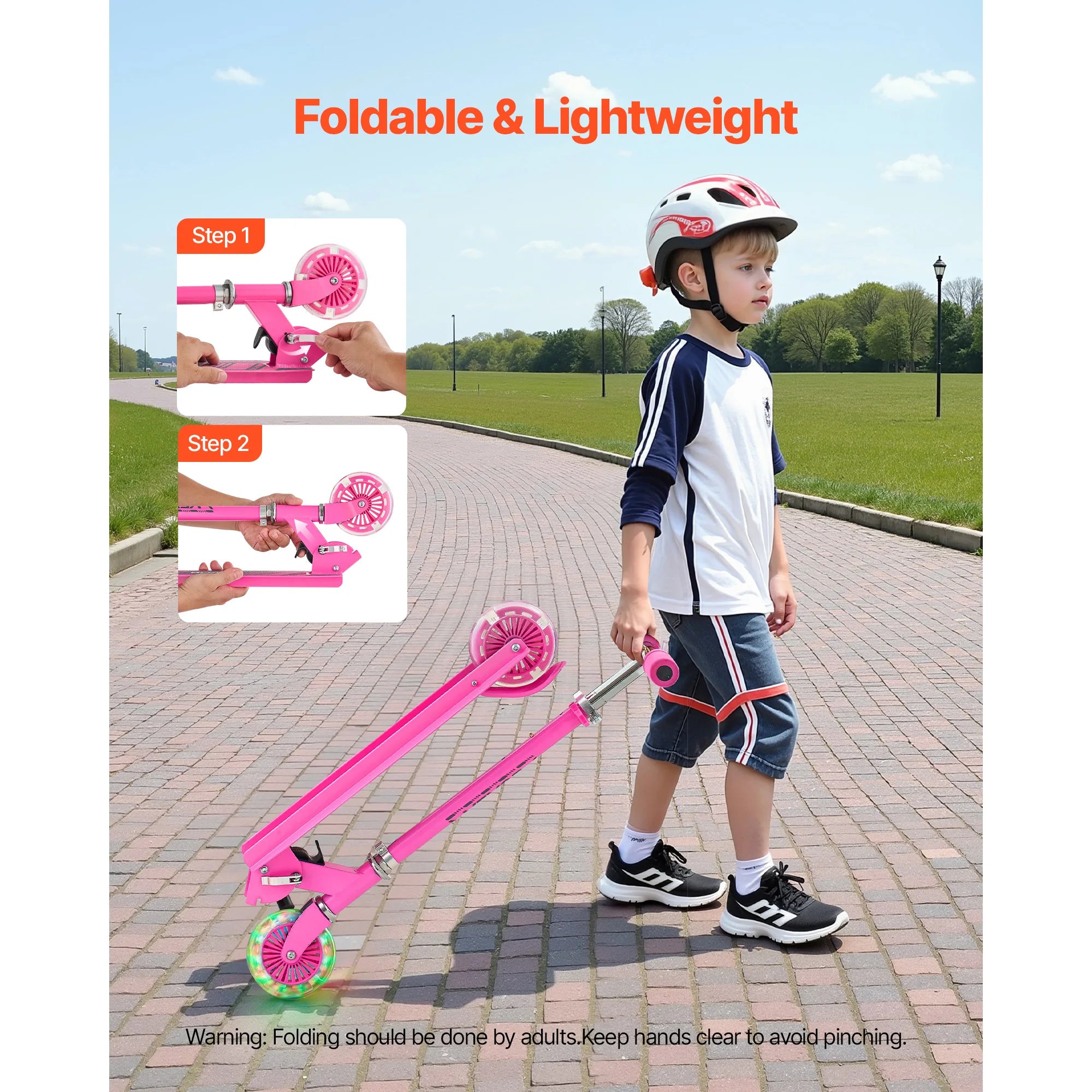 SucceBuy Kick Scooter gyerekeknek 3歲+, 2 keréken, összecsukható, kúszó járgány lányoknak és fiúknak, állítható magasságú kormány 110 lb-ig (kb. 50 kg)ig