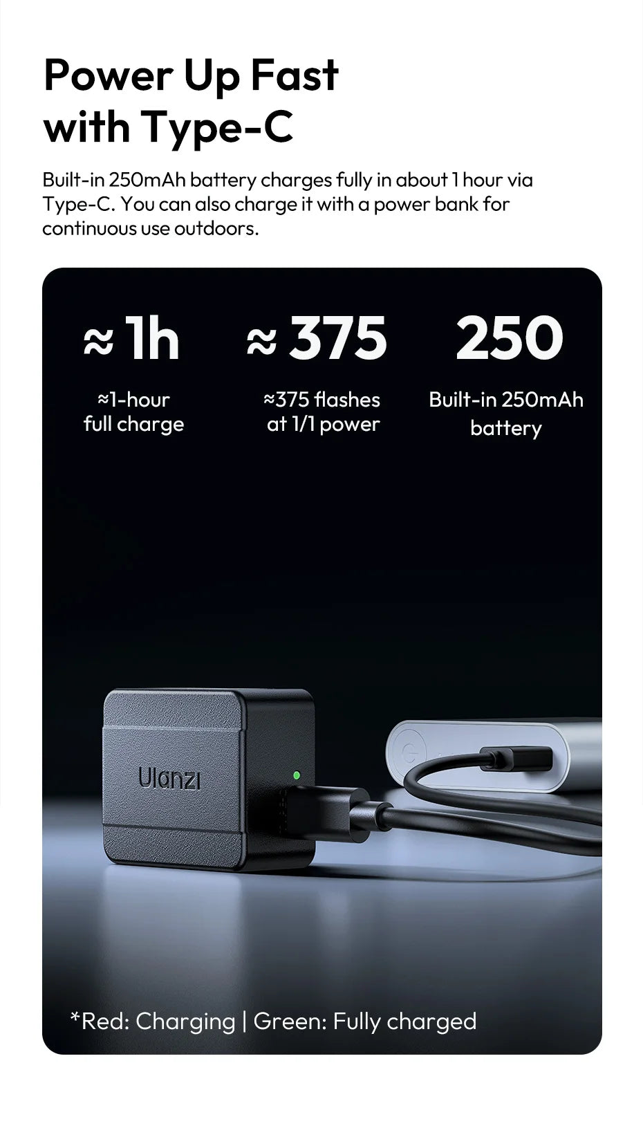 Ulanzi SL01 SL02 Mini Kamera Flaş Işığı SpeedLite GN8 6500K