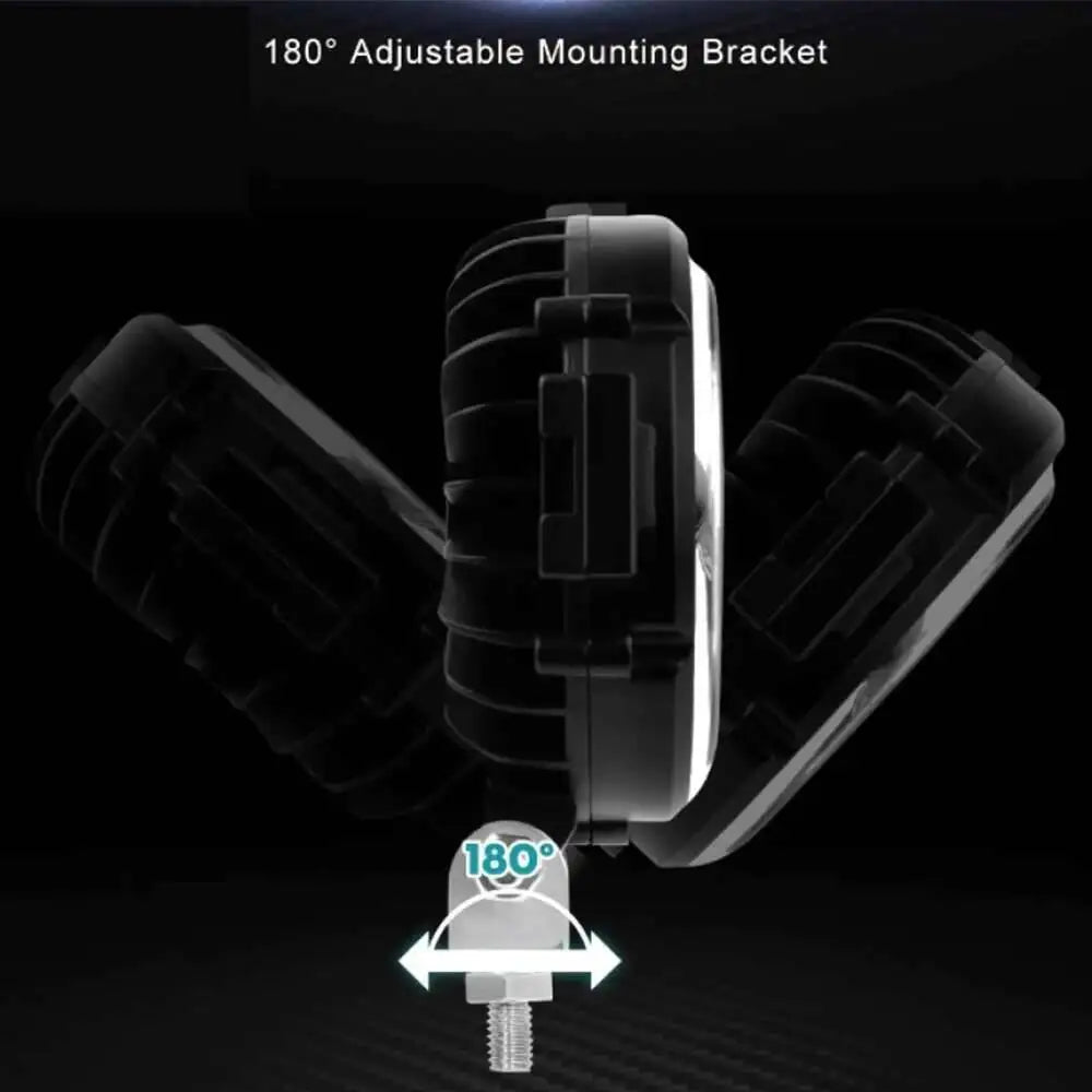 7 Inch 60W Round LED Work Light with DRL, High/Low Beam, IP68