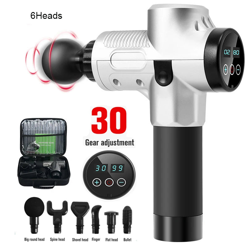 Professional Massage Gun With Hot And Cold Compress Head Electric Percussion Fascia Gun Muscle Relax Slimming Shaping  Fitness - Spy-shop.com