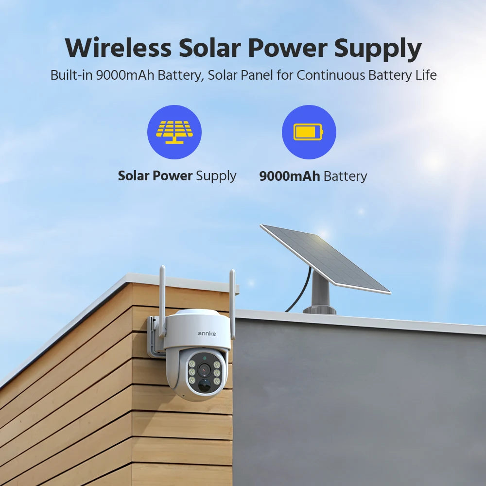 4MP Wireless PT Solar Security Camera System with NVR