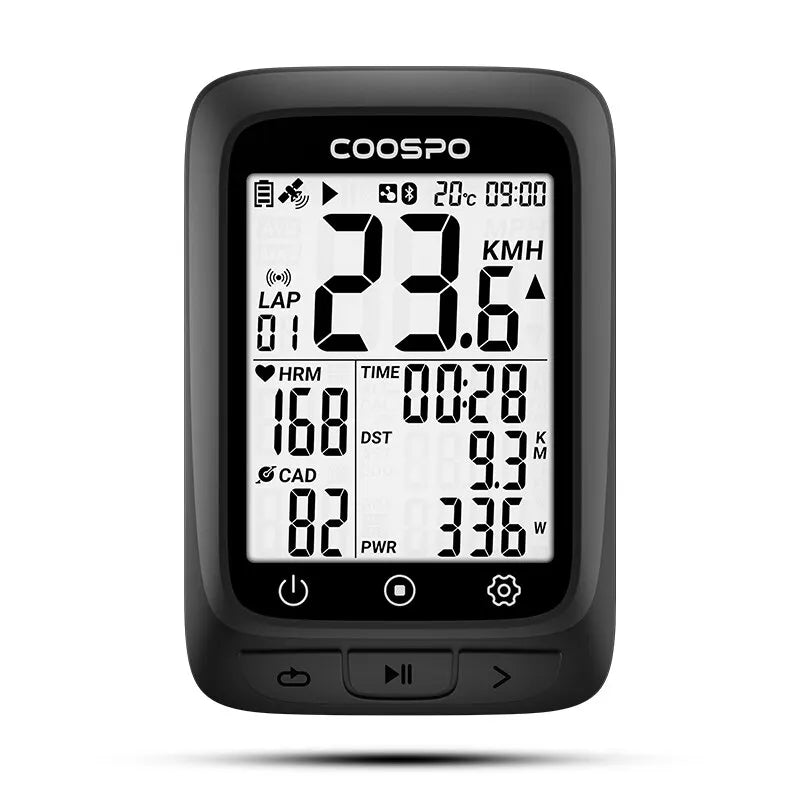 COOSPO BC107/BC26 Bike Computer GPS Wireless Bicycle Cycling Odometer Speedometer 2.4"FSTN Bluetooth5.0 ANT+ Waterproof GPS BDS 