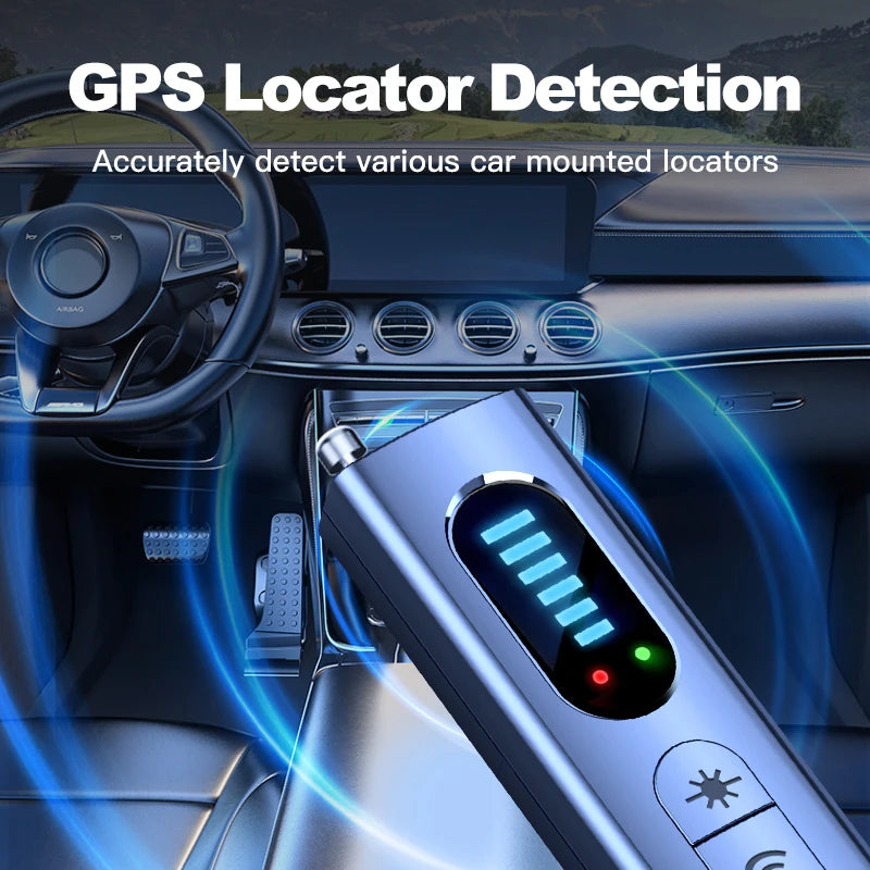 Hidden Camera Detector Anti-Spy Car GPS Tracker Listening Device Bug RF Wireless All Signal Scanner Gadget Security Protection 