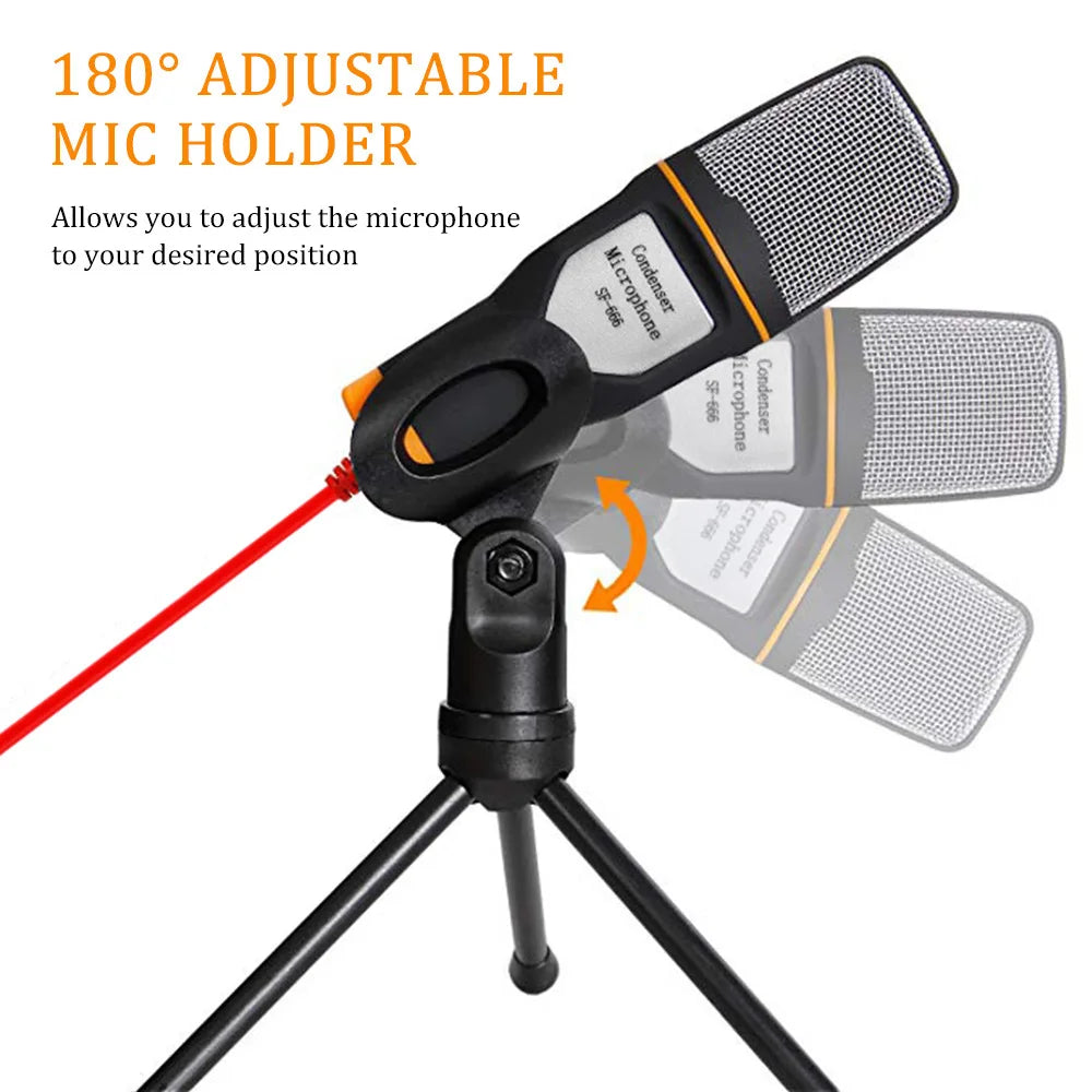Omnidirectional Condenser Microphone, 3.5 mm Plug, Tripod