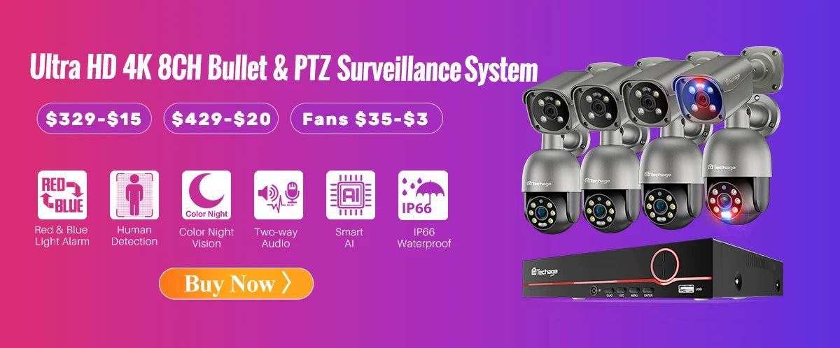 4K POE Security Camera with Human Detection, Color Night Vision & Two-Way Audio