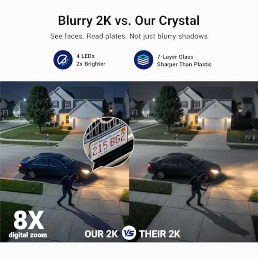 Solar-Powered Wireless Outdoor Security Camera System with 2K Color Night Vision