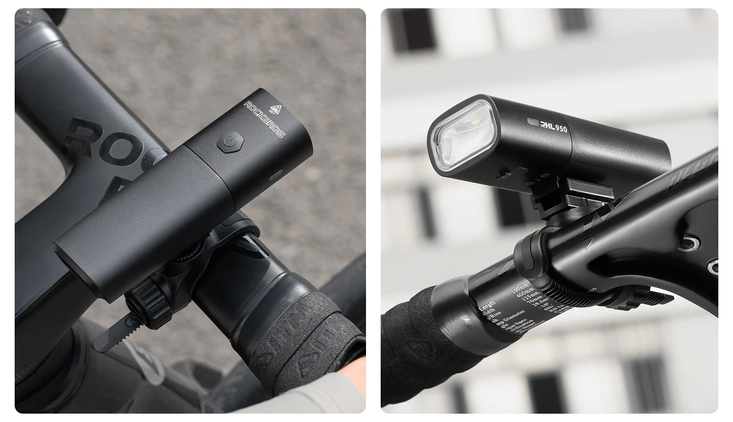950LM USB Rechargeable Bike Headlight with IPX6 Waterproof