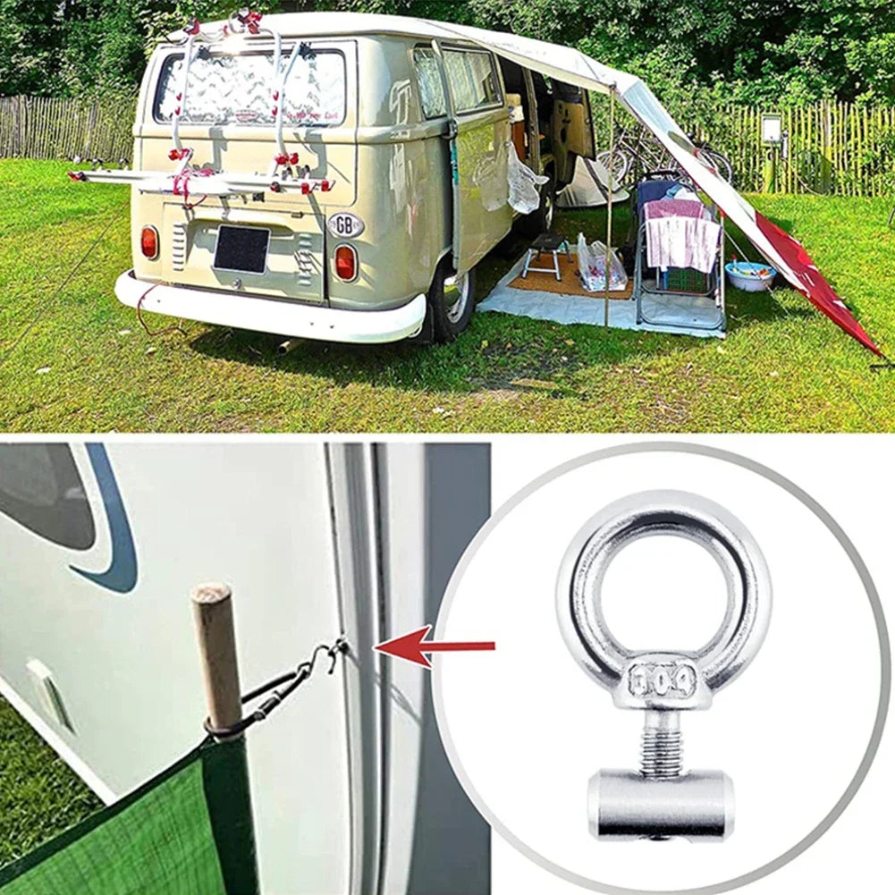 2/4/8Pcs Awning Rail Stoppers Stops Motorhome Campervan Caravan Silver Stainless Steel M4 X 12mm X 6mm Diameter Camper RV Parts