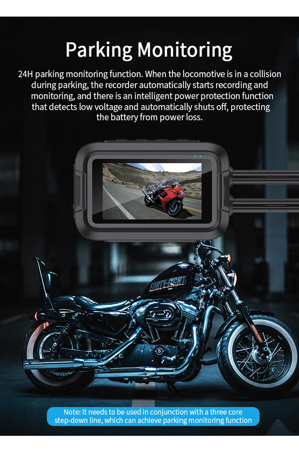 Dual 1080P Motorcycle Dash Cam Front Rear WiFi GPS Recorder