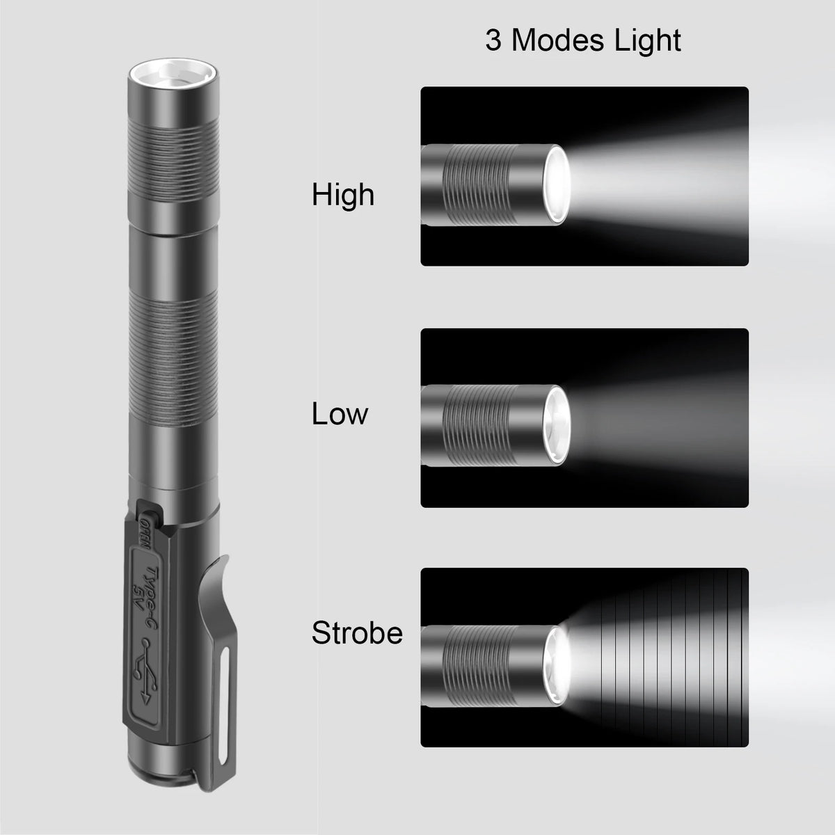 Rechargeable Zoomable LED Penlight