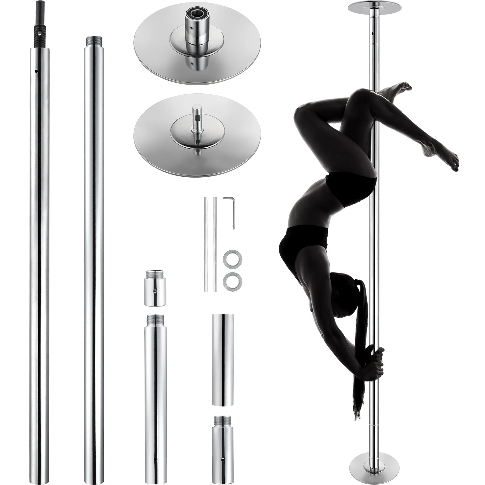 Professional 45mm Dancing Pole Kit Spinning & Static Portable