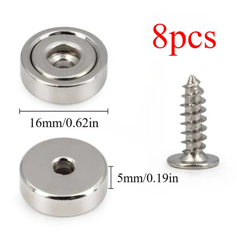 Countersunk Hole Round Magnets Multi Use For Refrigerator Whiteboard Warehouse Tool Snack Storage Holders
