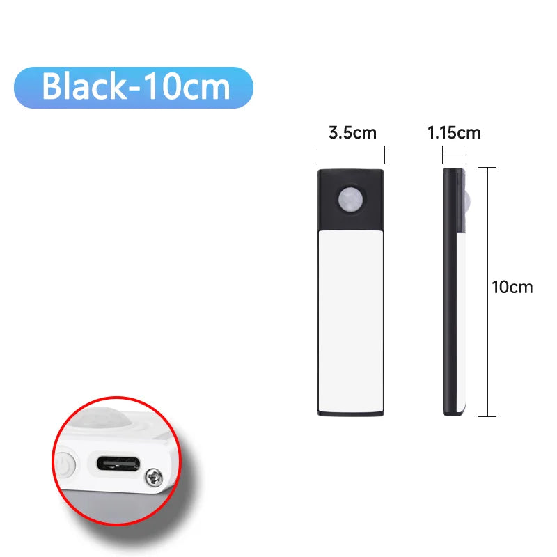 USB oppladbar trefarget kabinett-sensorlys