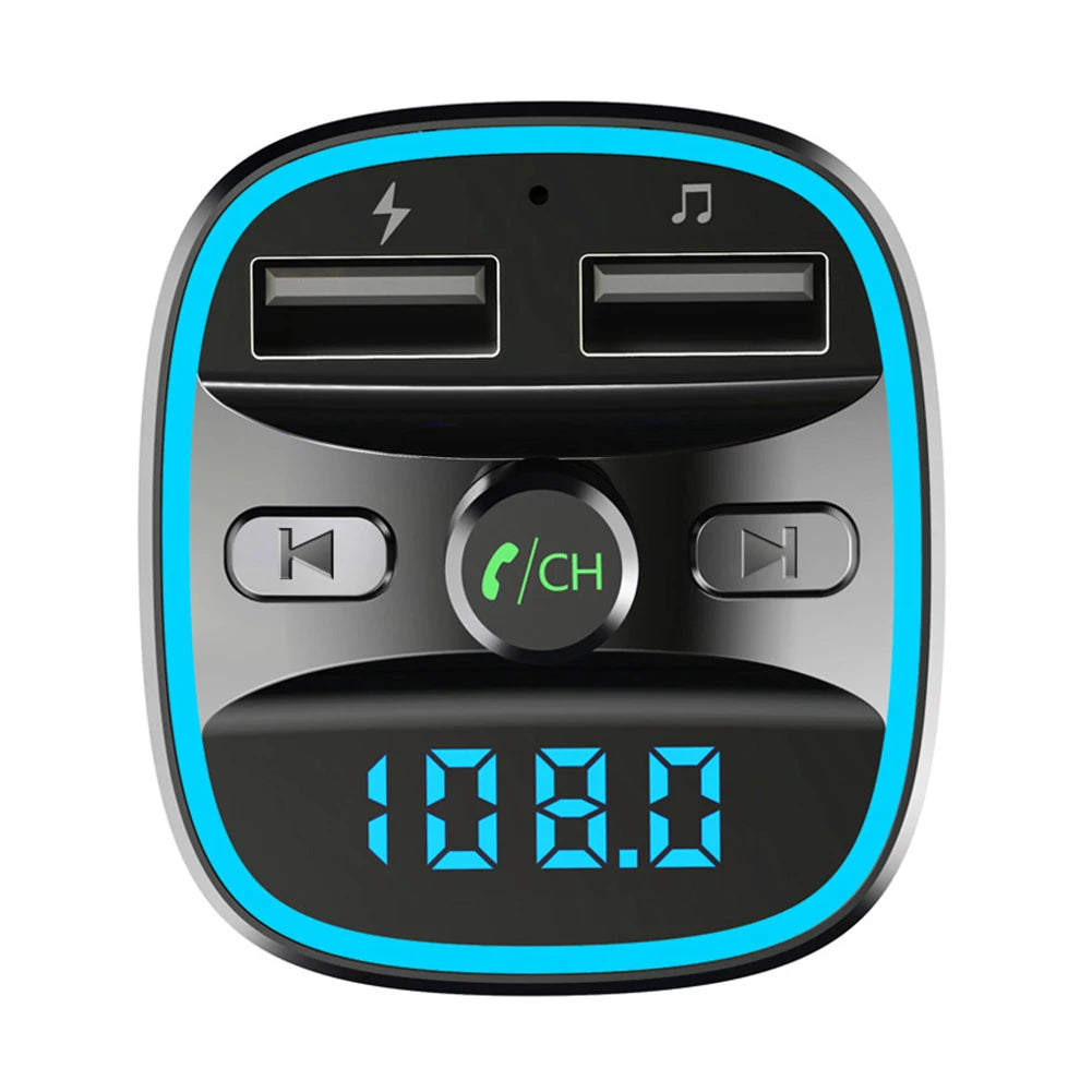 Car Bluetooth 5.0 FM Transmitter with Dual USB Charging