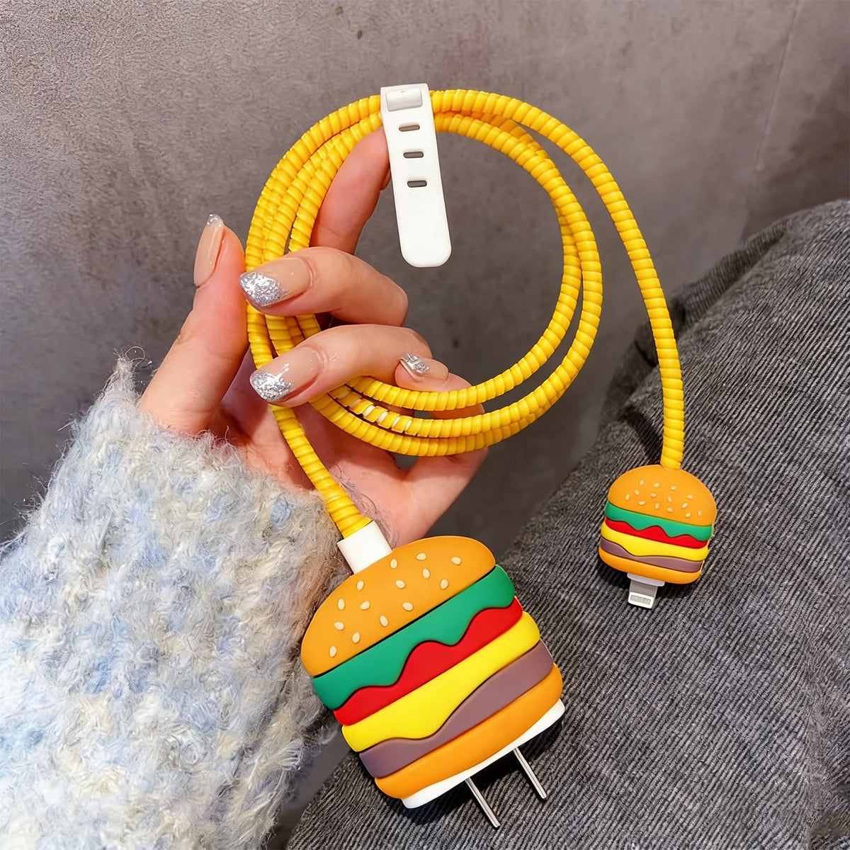 Burger-Style Silicone Charger Cover Set, Covers Only