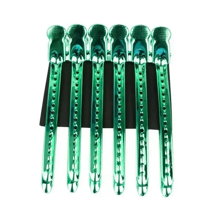 12 pinces crocodile en acier pour cheveux, 9.5 cm
