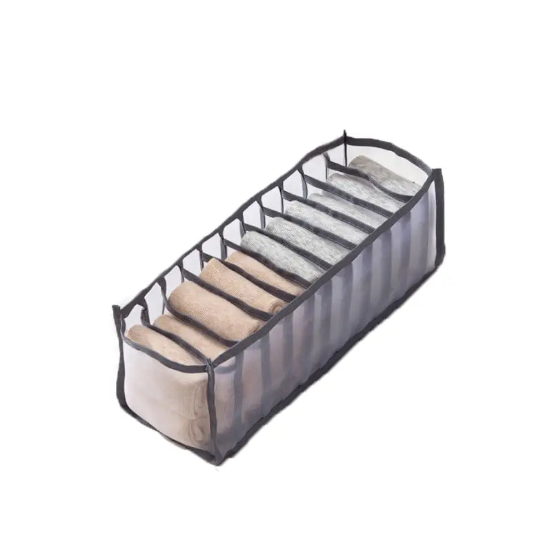 11 Compartment Home Collapsible Underwear Storage Box Nylon Organizing Dormitory Storage Bra Organizing Breathable Mesh Bag 