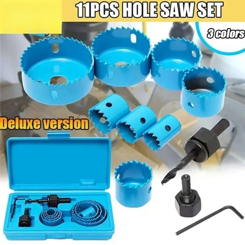 1Set Hole Saw Cutting Set Kit Tools 19-64mm Wood Metal Alloys Circular Round with Case