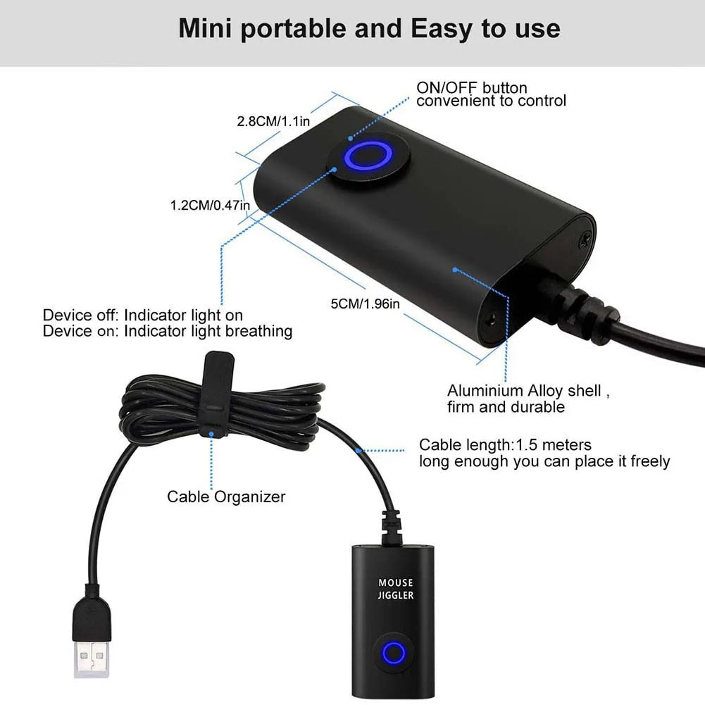 Simulateur de déplacement de souris USB avec interrupteur marche/arrêt