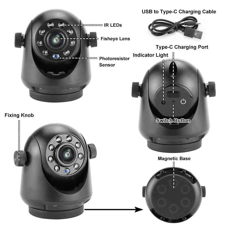 Rechargeable Magnetic Hitch Camera with Phone Viewing